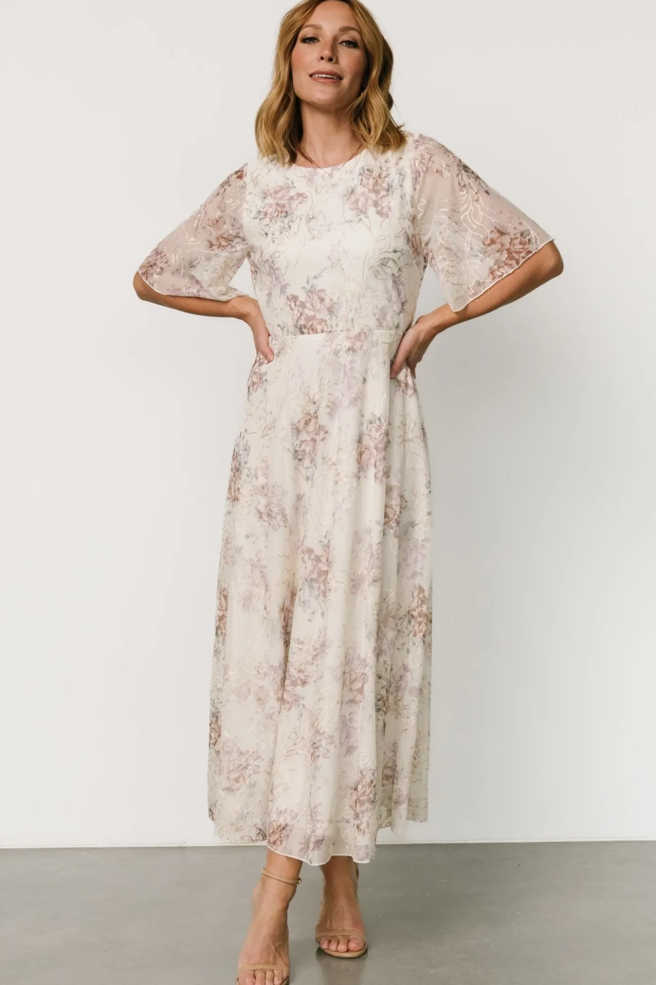 Baltic Born Kathreen Midi Dress | Ivory Floral
