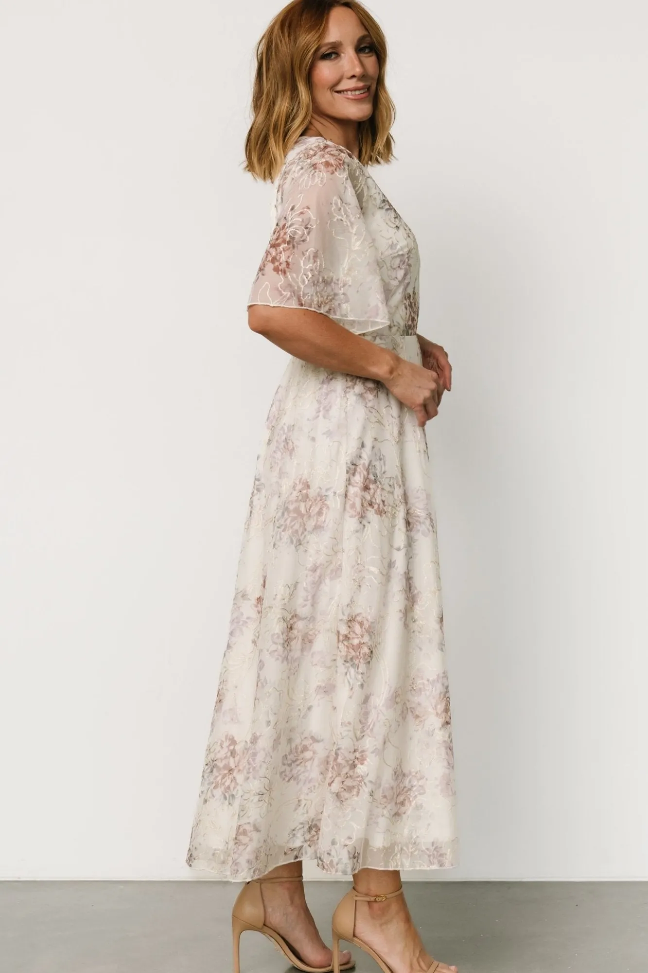 Baltic Born Kathreen Midi Dress | Ivory Floral