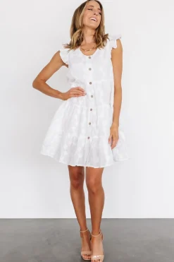 Baltic Born Kayla Button Up Short Dress | Off White