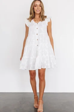 Baltic Born Kayla Button Up Short Dress | Off White