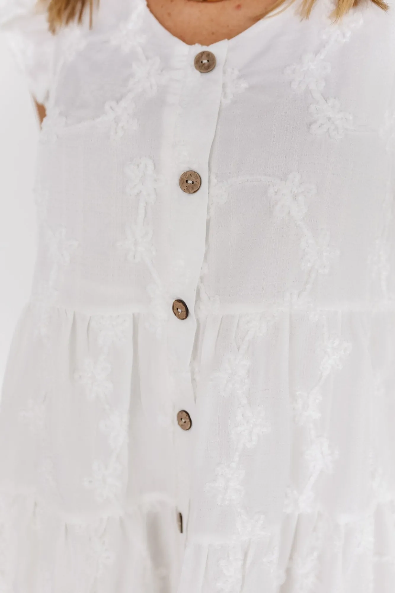 Baltic Born Kayla Button Up Short Dress | Off White