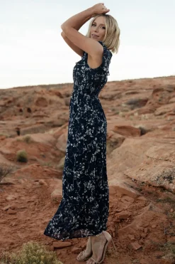 Baltic Born Kearny Ruffle Maxi Dress | Blue Floral