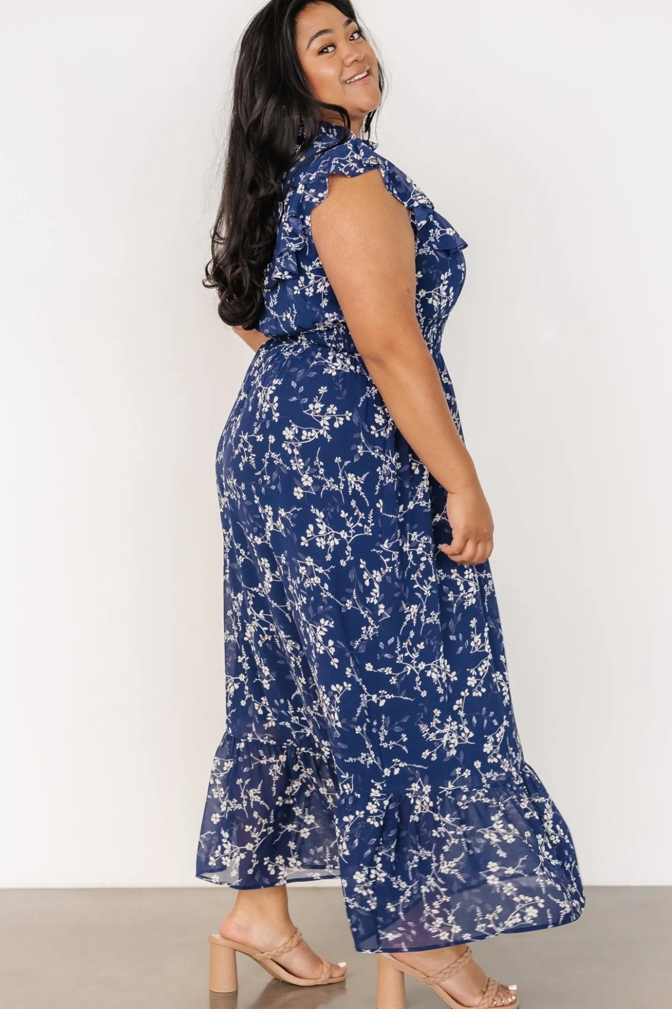 Baltic Born Kearny Ruffle Maxi Dress | Blue Floral