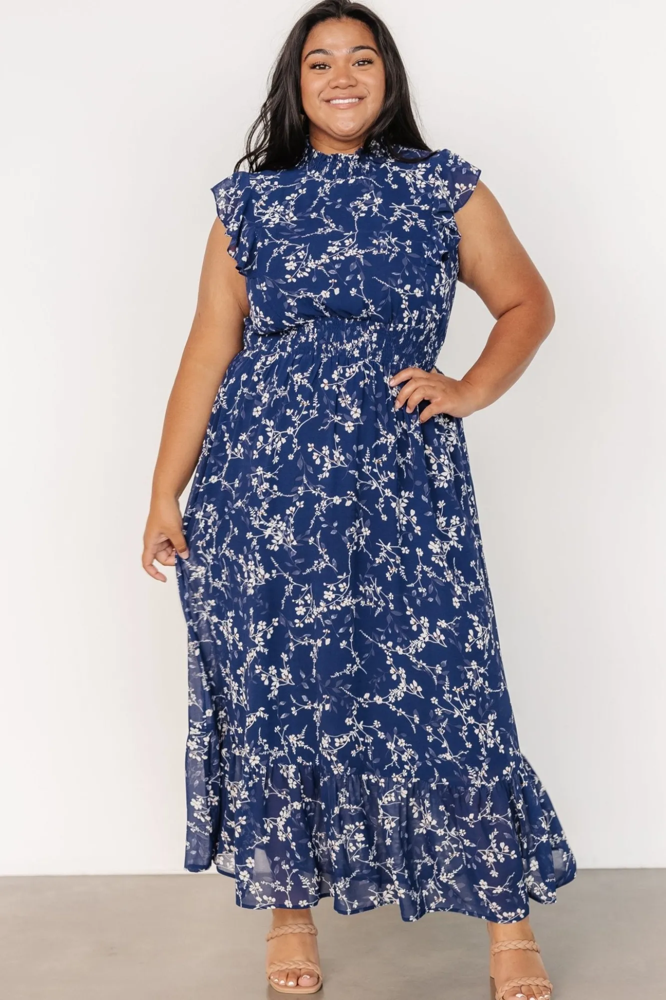 Baltic Born Kearny Ruffle Maxi Dress | Blue Floral