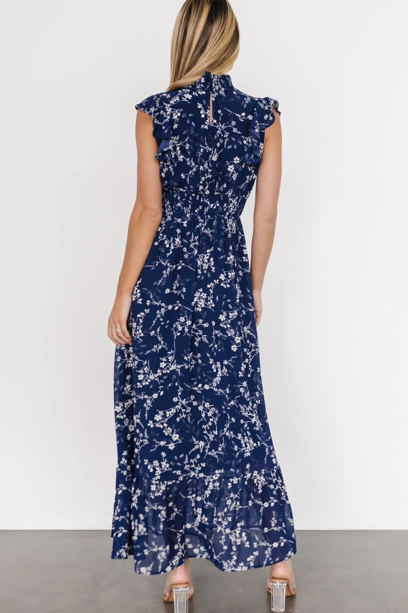 Baltic Born Kearny Ruffle Maxi Dress | Blue Floral