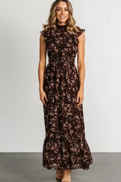 Baltic Born Kearny Ruffle Maxi Dress | Brown + Natural