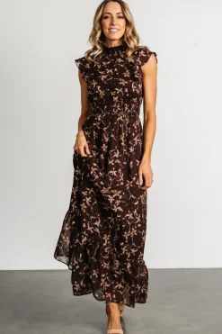 Baltic Born Kearny Ruffle Maxi Dress | Brown + Natural