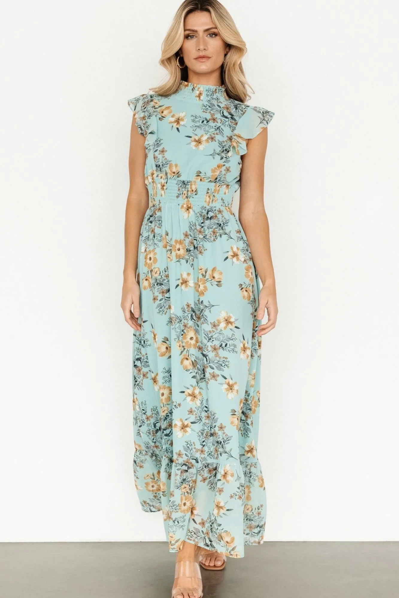 Baltic Born Kearny Ruffle Maxi Dress | Mint Floral