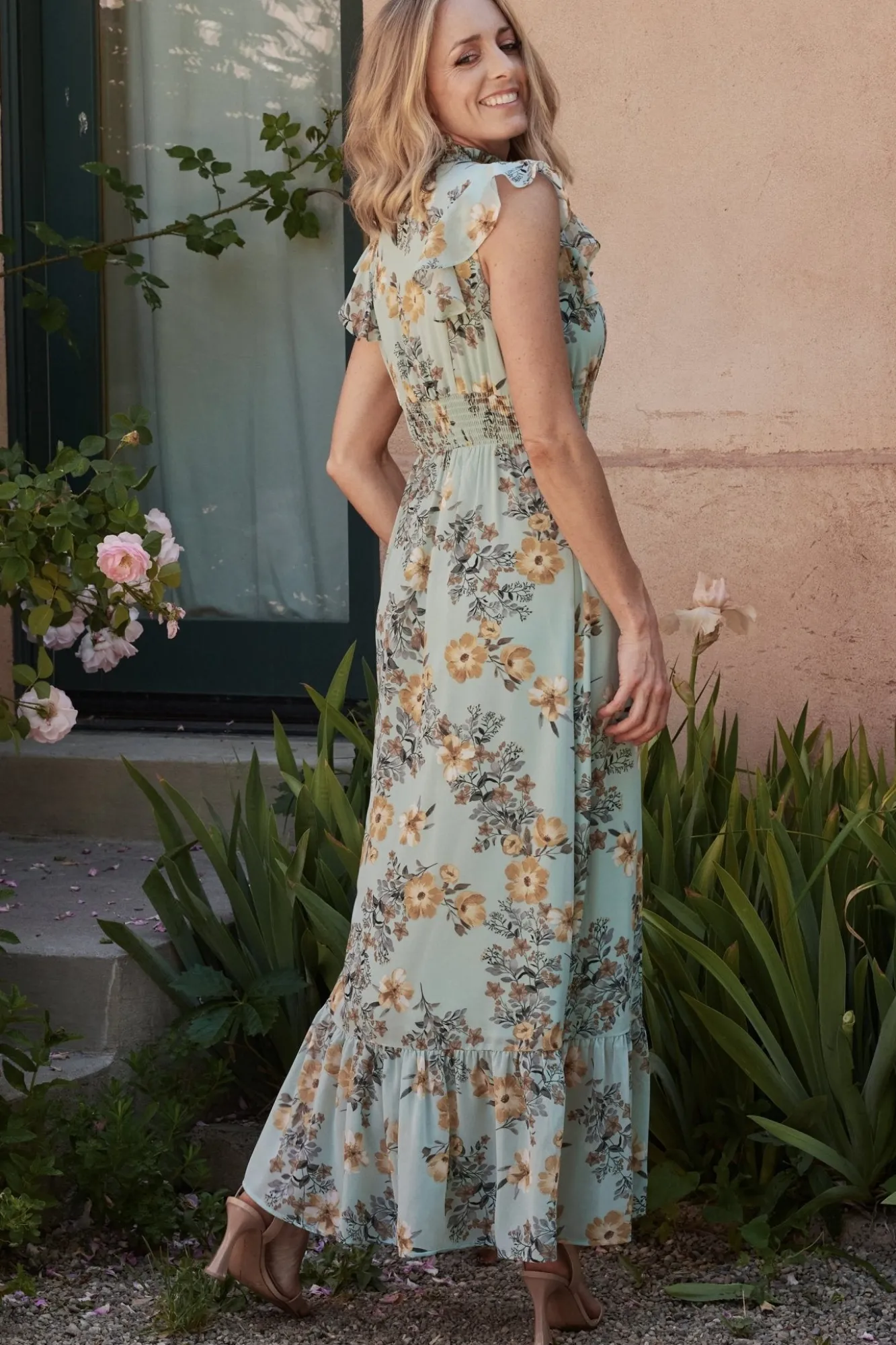 Baltic Born Kearny Ruffle Maxi Dress | Mint Floral