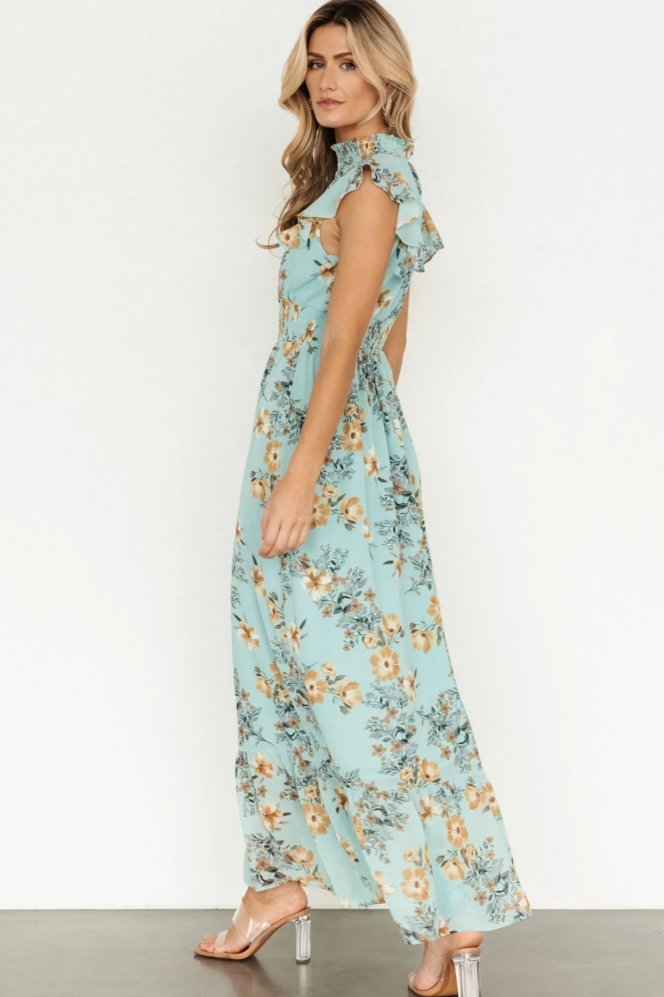 Baltic Born Kearny Ruffle Maxi Dress | Mint Floral
