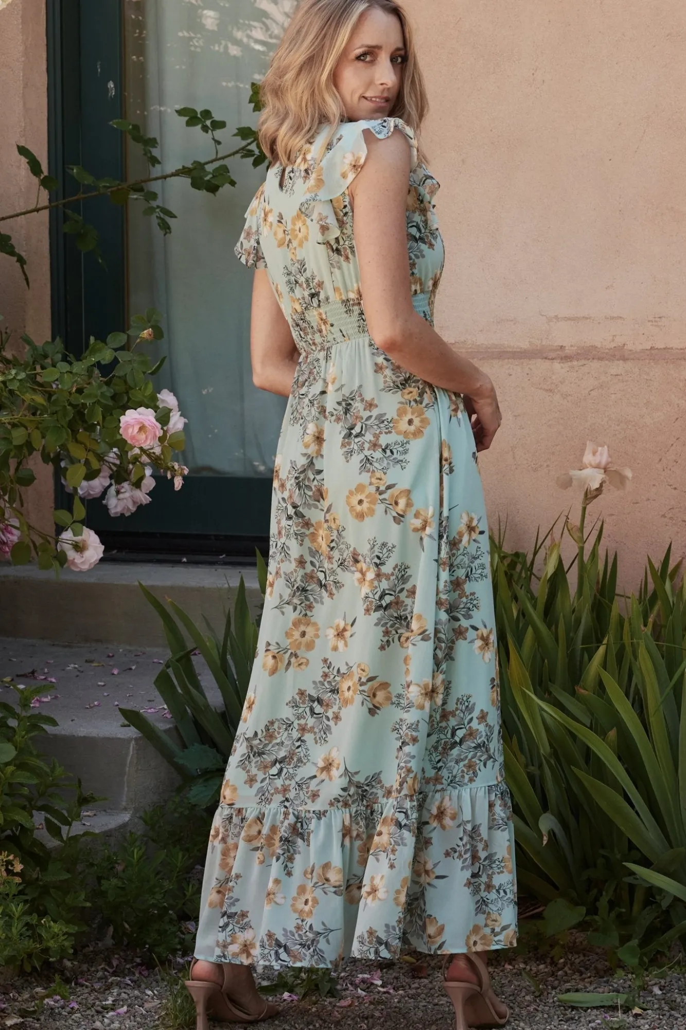 Baltic Born Kearny Ruffle Maxi Dress | Mint Floral
