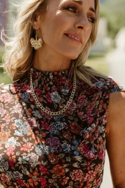 Baltic Born Kearny Ruffle Maxi Dress | Brown Multi Floral