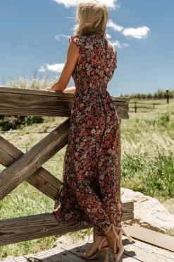 Baltic Born Kearny Ruffle Maxi Dress | Brown Multi Floral
