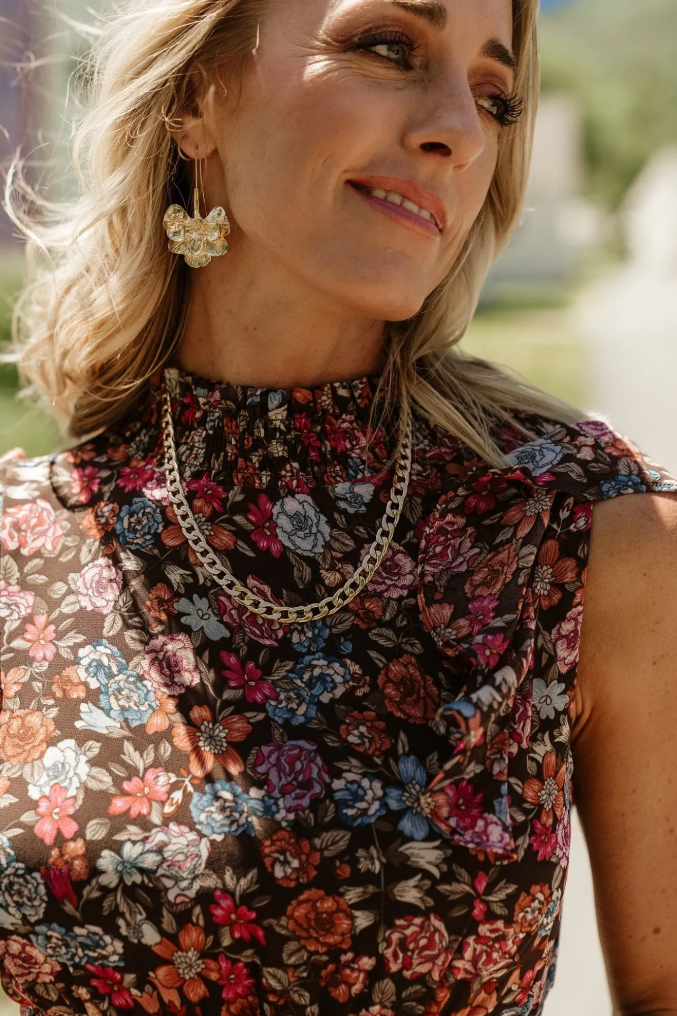 Baltic Born Kearny Ruffle Maxi Dress | Brown Multi Floral