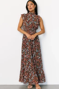 Baltic Born Kearny Ruffle Maxi Dress | Brown Multi Floral