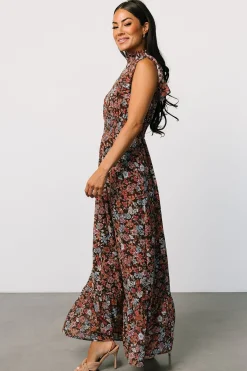Baltic Born Kearny Ruffle Maxi Dress | Brown Multi Floral