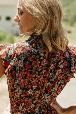Baltic Born Kearny Ruffle Maxi Dress | Brown Multi Floral