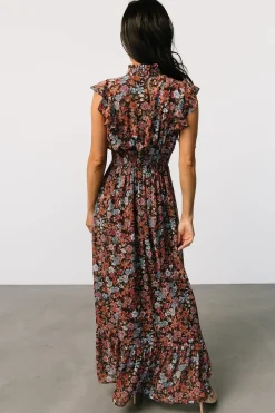 Baltic Born Kearny Ruffle Maxi Dress | Brown Multi Floral