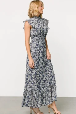 Baltic Born Kearny Ruffle Maxi Dress | Slate Print