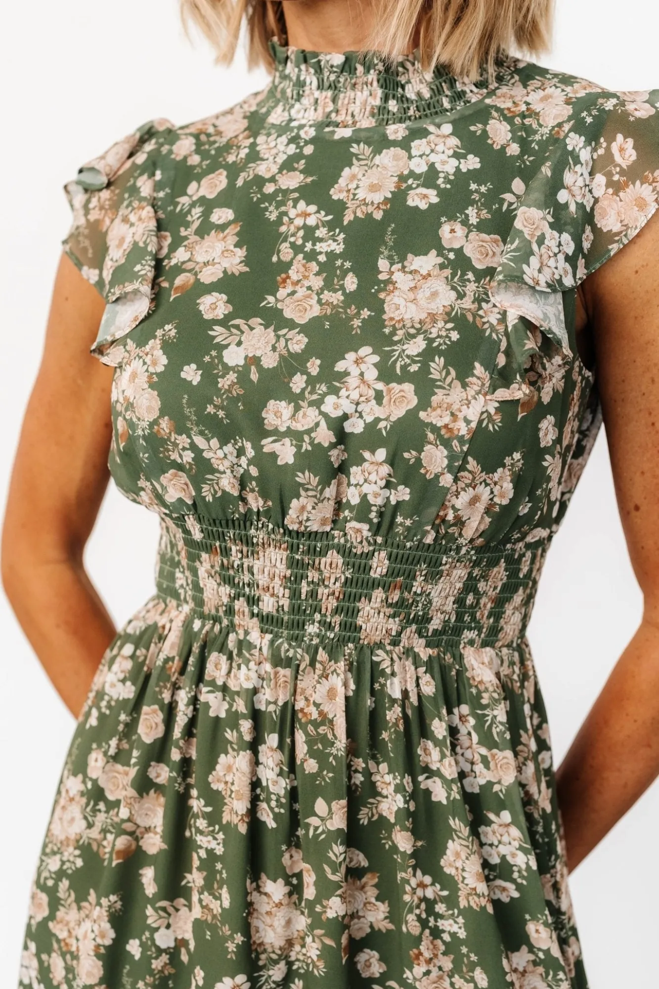 Baltic Born Kearny Ruffle Maxi Dress | Olive Floral