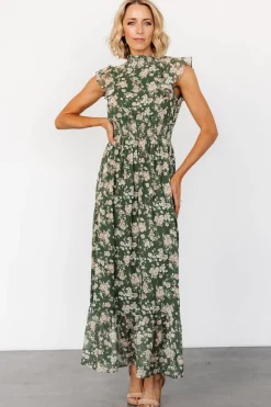 Baltic Born Kearny Ruffle Maxi Dress | Olive Floral