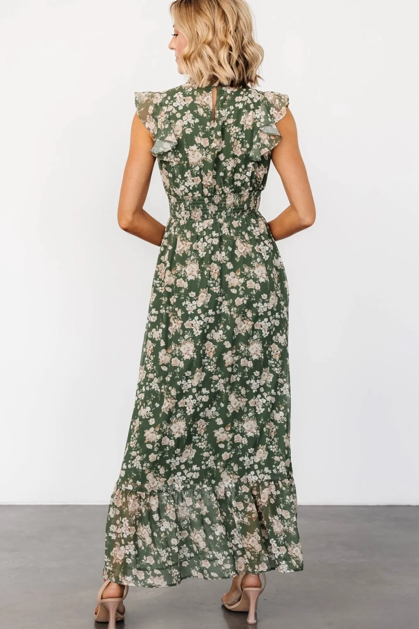 Baltic Born Kearny Ruffle Maxi Dress | Olive Floral