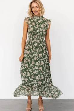 Baltic Born Kearny Ruffle Maxi Dress | Olive Floral