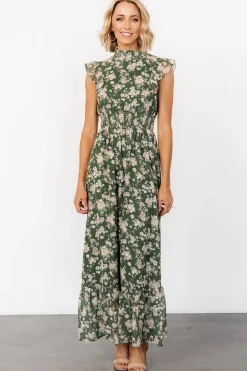 Baltic Born Kearny Ruffle Maxi Dress | Olive Floral