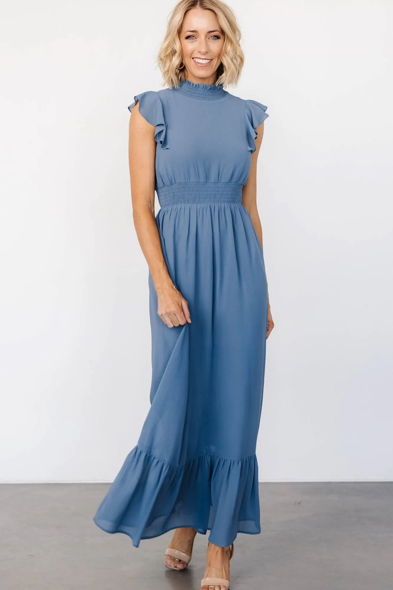 Baltic Born Kearny Ruffle Maxi Dress | Whisper Blue