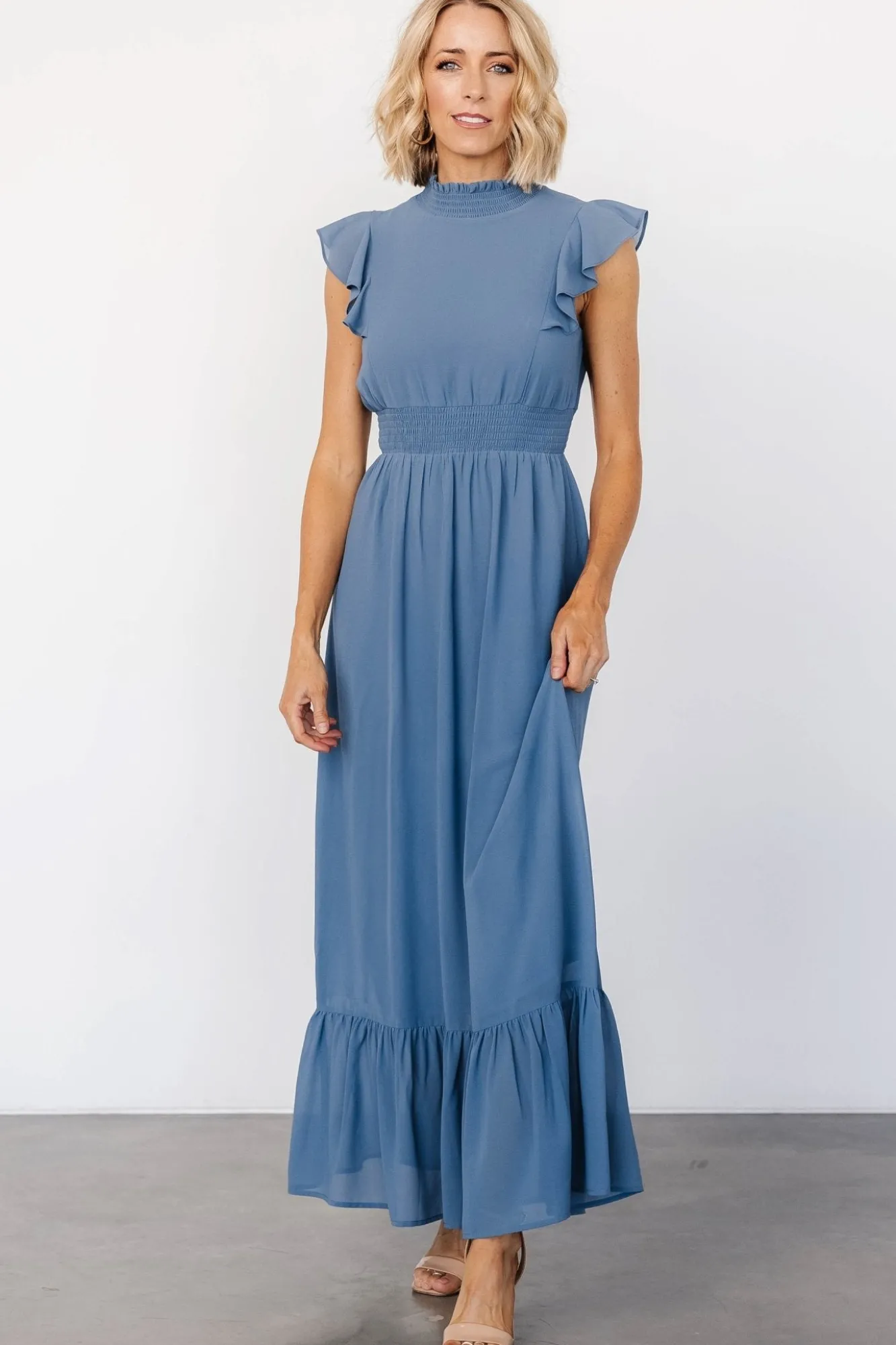 Baltic Born Kearny Ruffle Maxi Dress | Whisper Blue