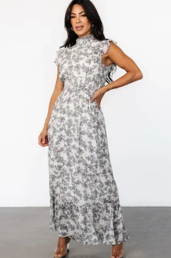Baltic Born Kearny Ruffle Maxi Dress | Cream + Navy Floral