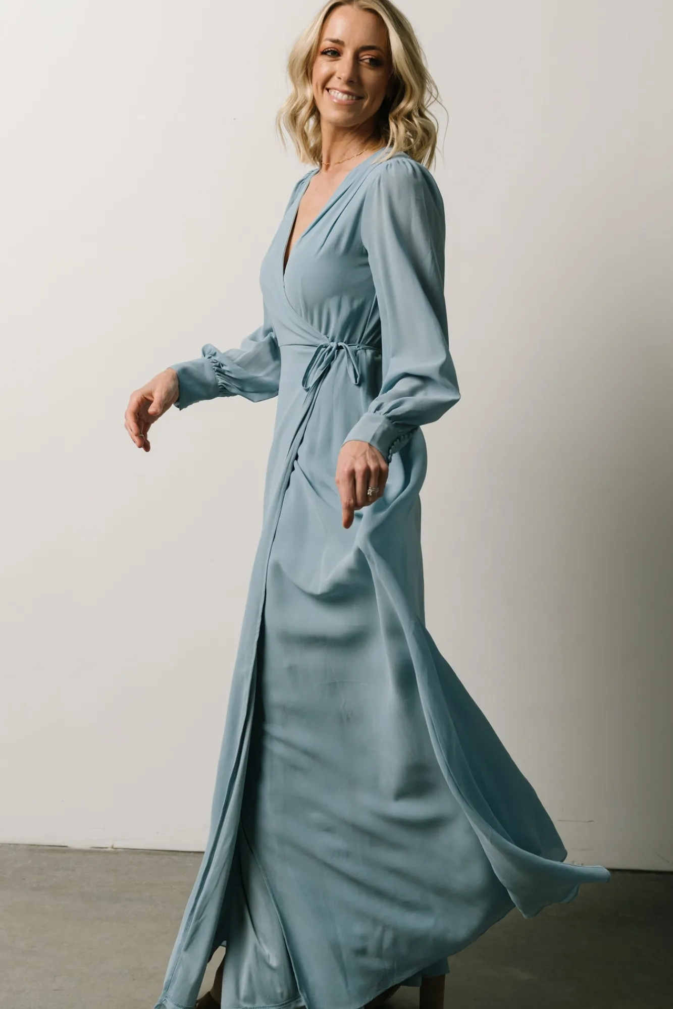 Baltic Born Kelsey Wrap Dress | Dusty Blue