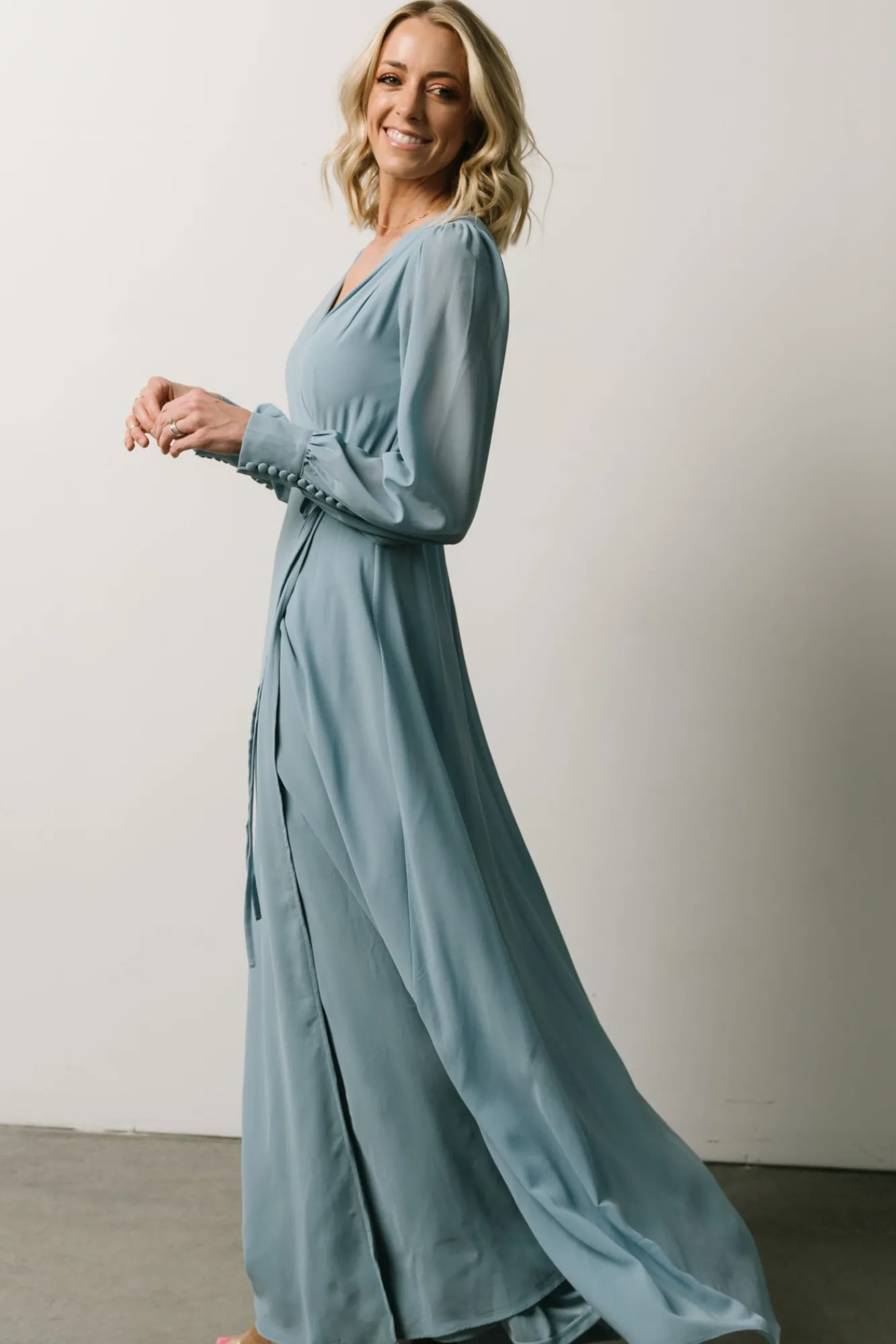 Baltic Born Kelsey Wrap Dress | Dusty Blue