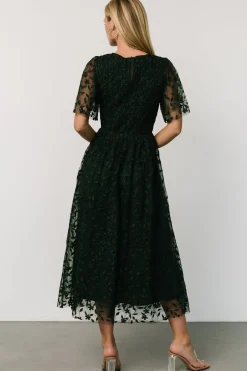 Baltic Born Kendra Embroidered Dress | Dark Green