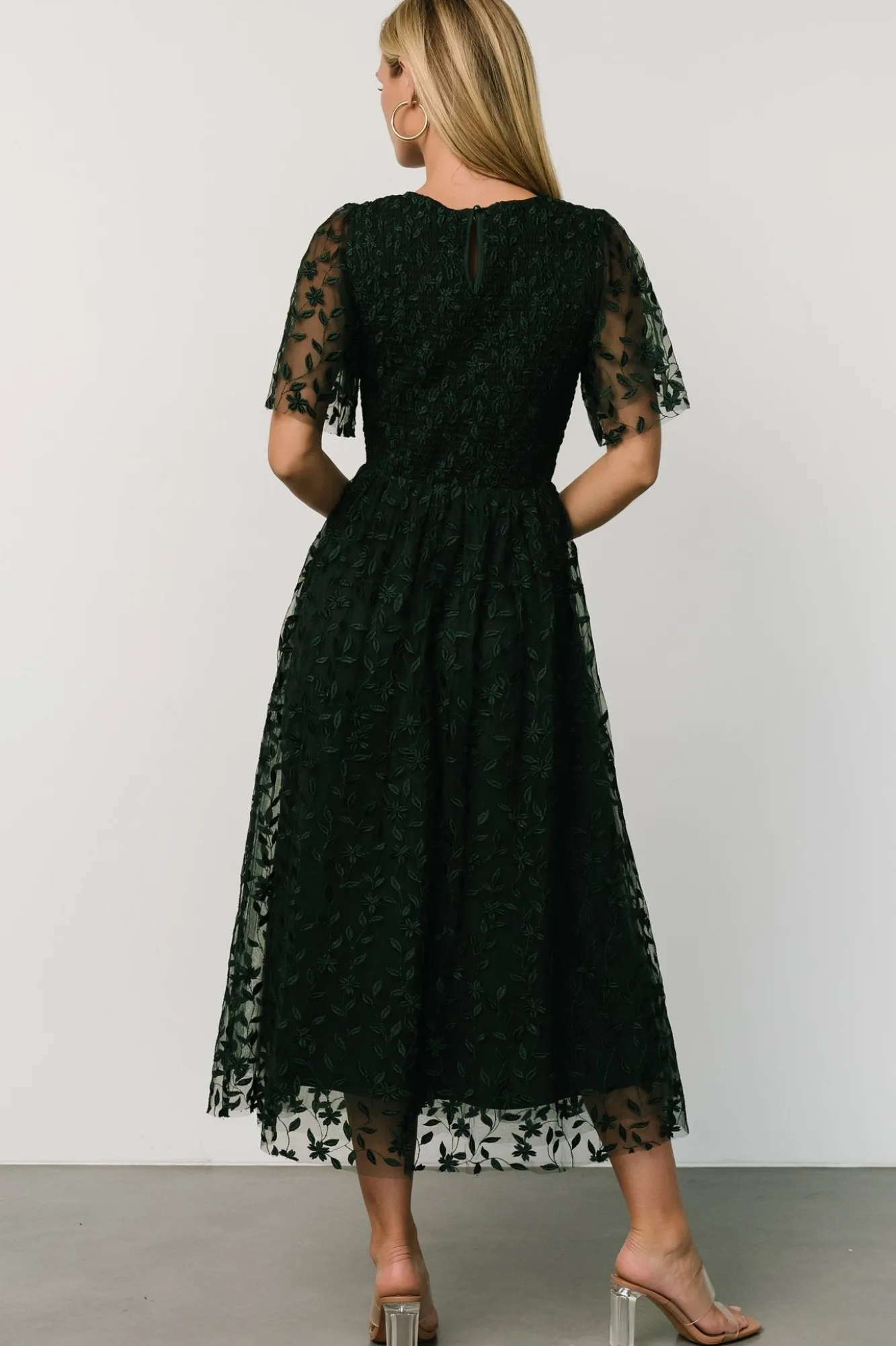 Baltic Born Kendra Embroidered Dress | Dark Green