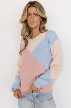 Baltic Born Kendrick Color Block Sweater | Blush Multi