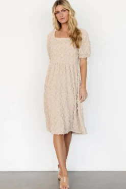Baltic Born Keri Gathered Dress | Light Taupe