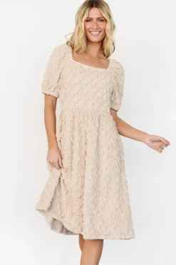Baltic Born Keri Gathered Dress | Light Taupe