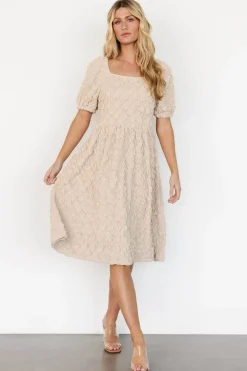 Baltic Born Keri Gathered Dress | Light Taupe