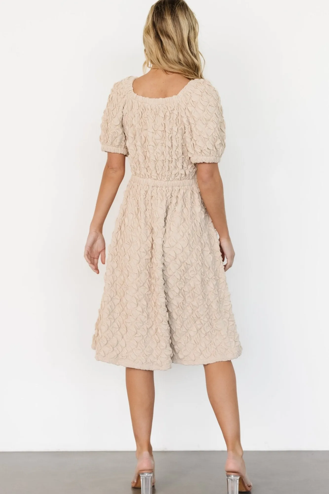 Baltic Born Keri Gathered Dress | Light Taupe