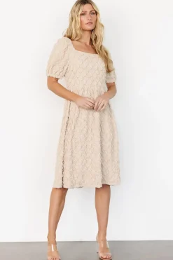 Baltic Born Keri Gathered Dress | Light Taupe