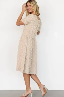 Baltic Born Keri Gathered Dress | Light Taupe