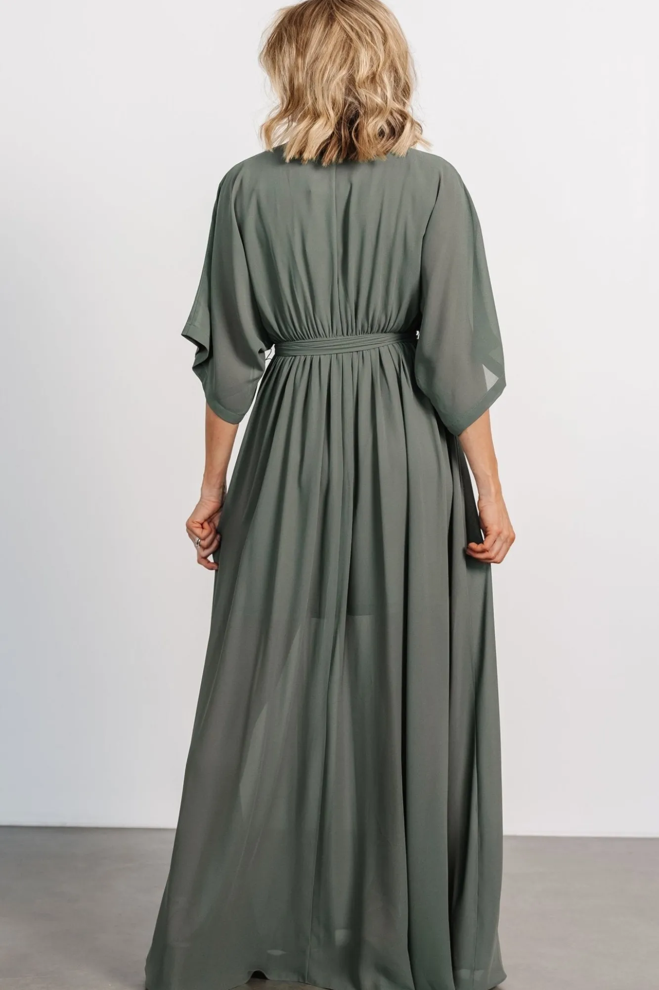 Baltic Born Kia Kimono Maxi Dress | Dark Sage