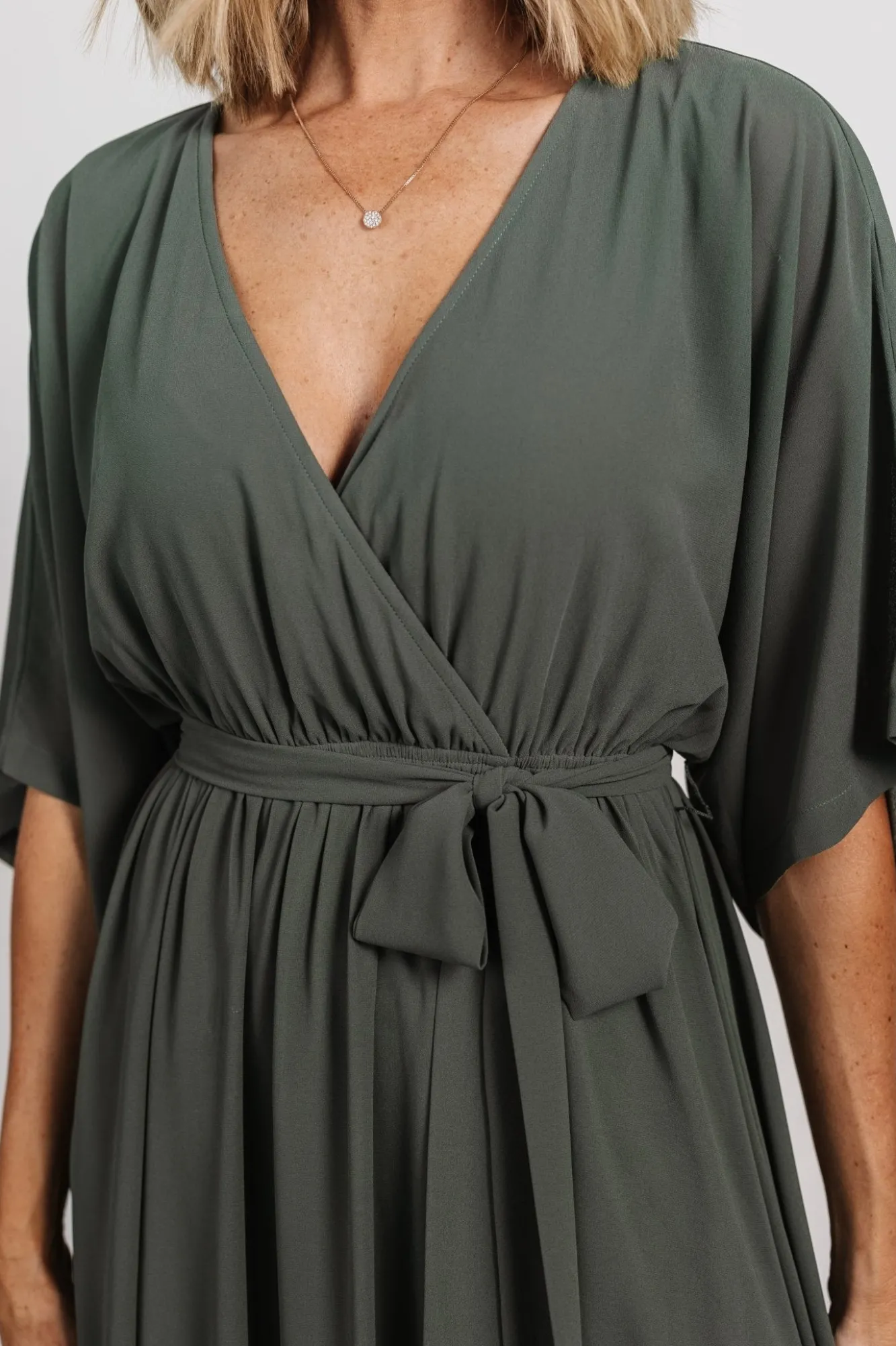 Baltic Born Kia Kimono Maxi Dress | Dark Sage