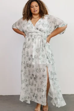 Baltic Born Kia Kimono Maxi Dress | Sage Floral