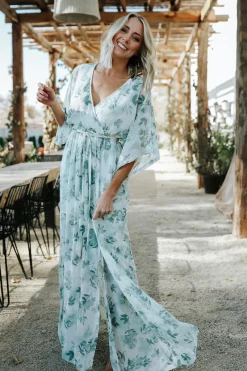 Baltic Born Kia Kimono Maxi Dress | Sage Floral