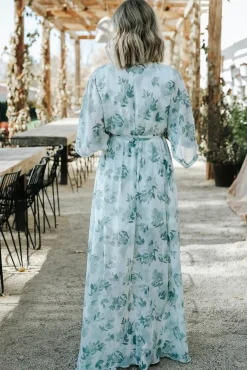 Baltic Born Kia Kimono Maxi Dress | Sage Floral