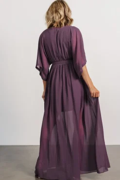 Baltic Born Kia Kimono Maxi Dress | Vintage Plum