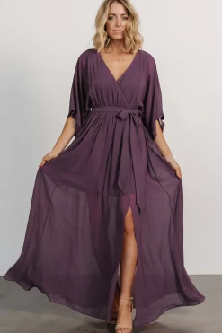 Baltic Born Kia Kimono Maxi Dress | Vintage Plum
