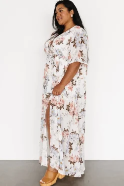 Baltic Born Kia Kimono Maxi Dress | White Floral